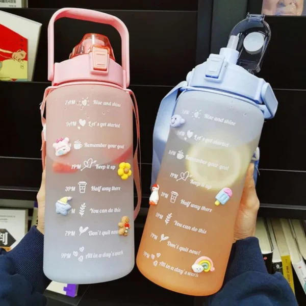 Kit Garrafas de Água Motivacionais Fitness Tie Dye Sortida Beber - Imagem 2