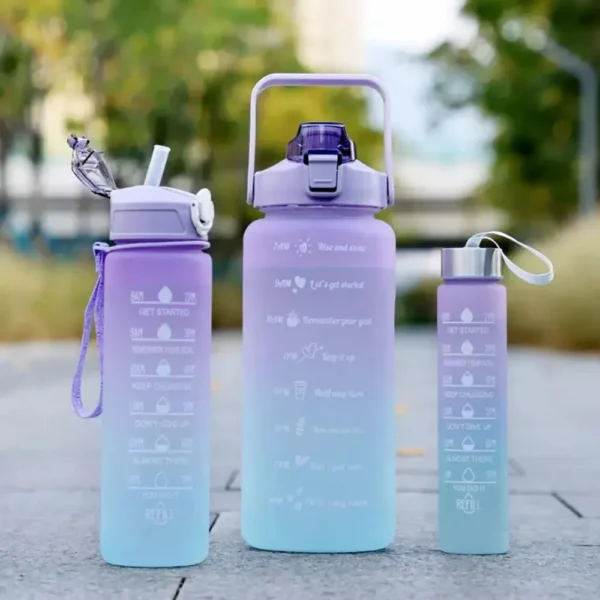 Kit Garrafas de Água Motivacionais Fitness Tie Dye Sortida Beber